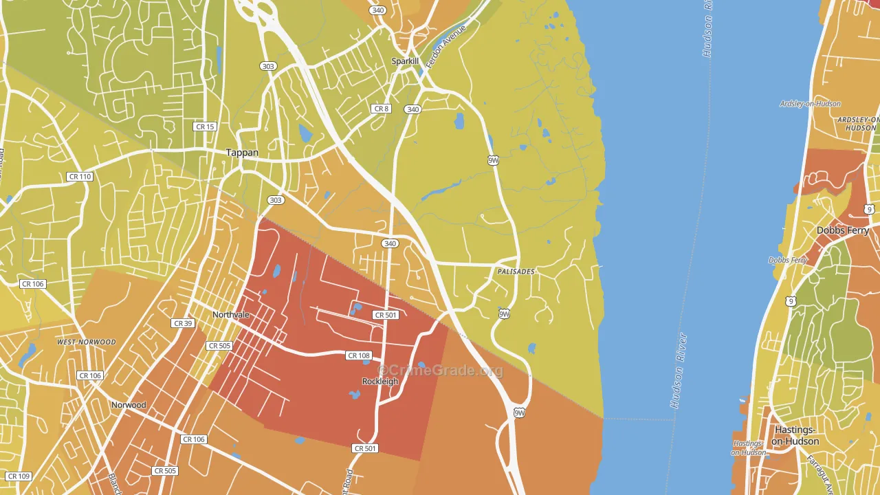 10964, NY Map of Vehicle Theft Rates