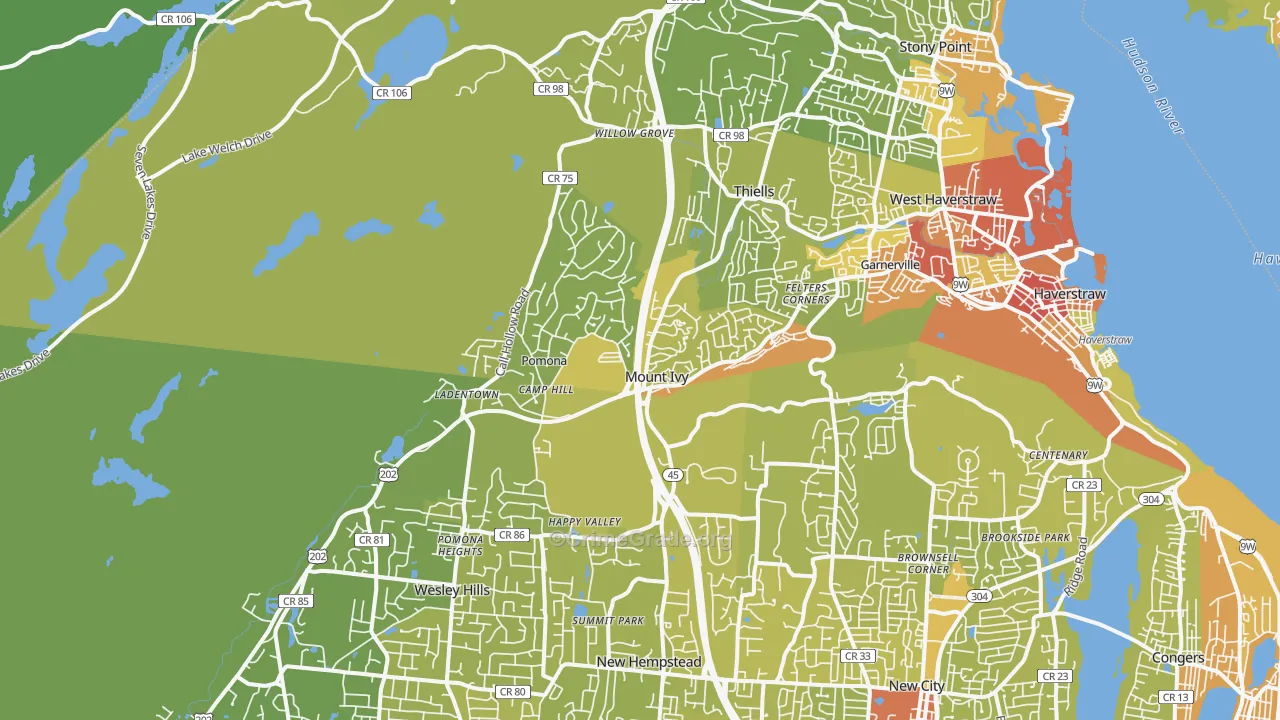 10970, NY Map of Vehicle Theft Rates