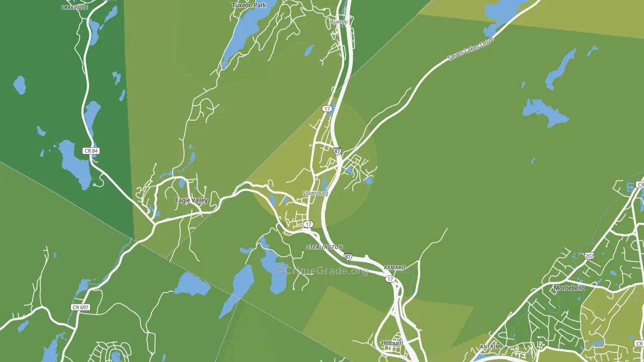 10974, NY Map of Vehicle Theft Rates