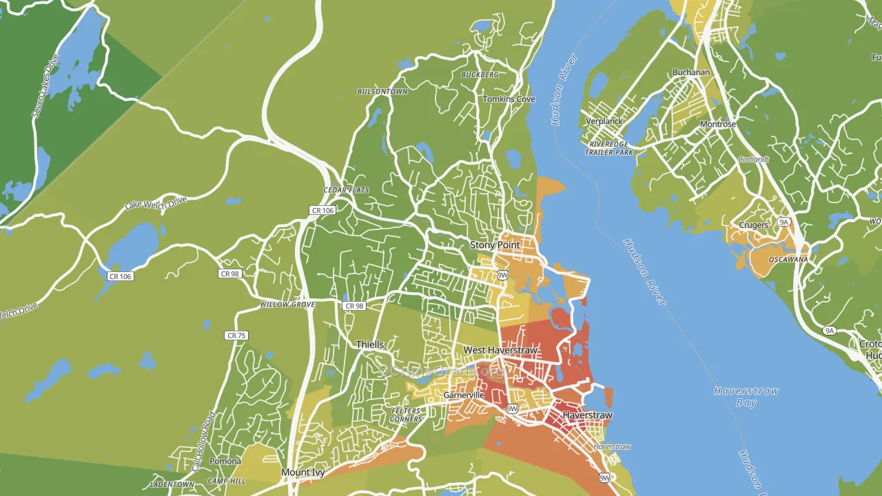 10980, NY Map of Vehicle Theft Rates