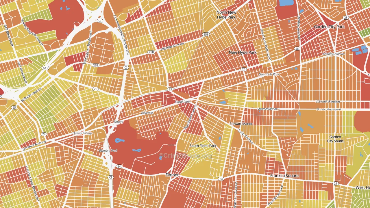 11001, NY Map of Vehicle Theft Rates