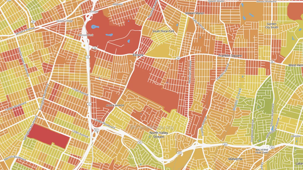 11003, NY Map of Vehicle Theft Rates