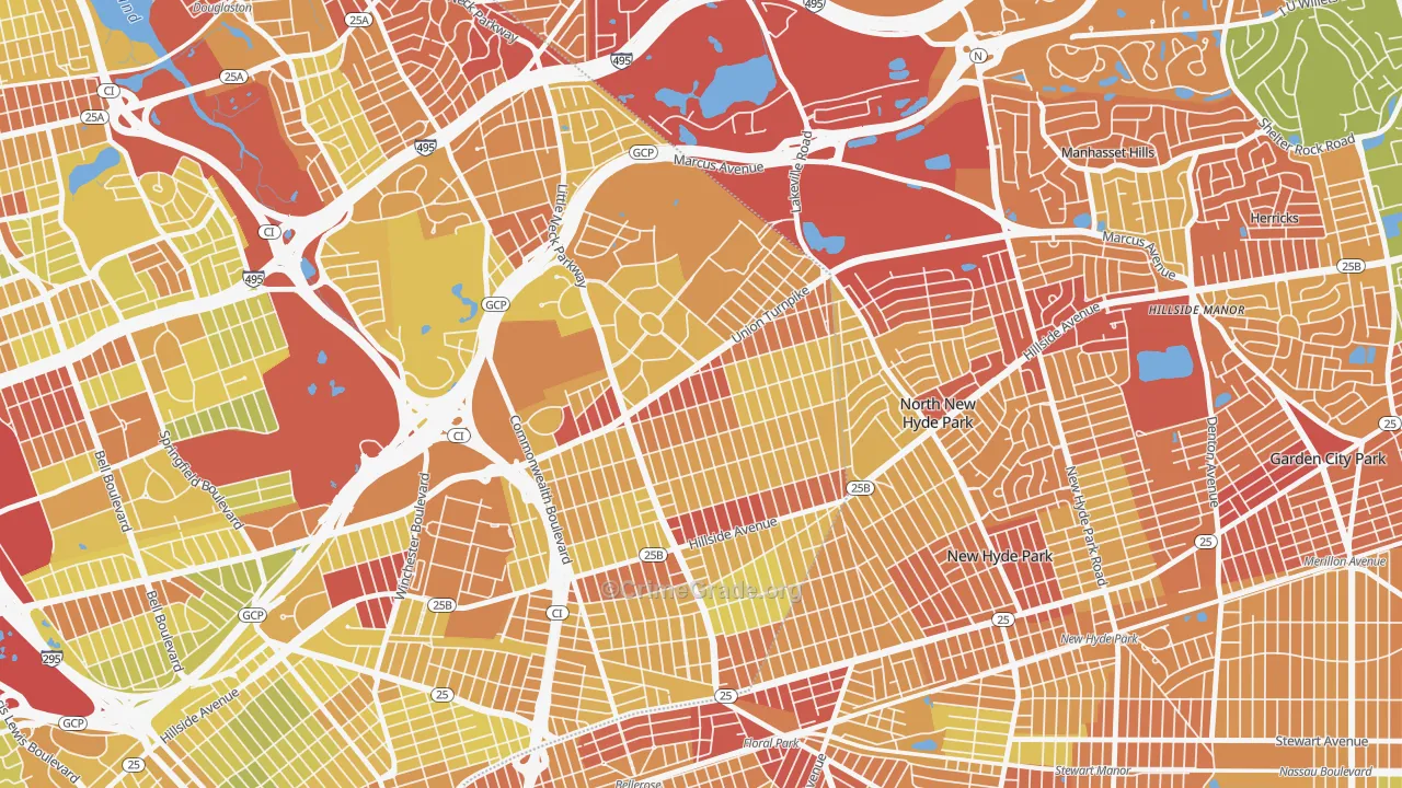 11004, NY Map of Vehicle Theft Rates