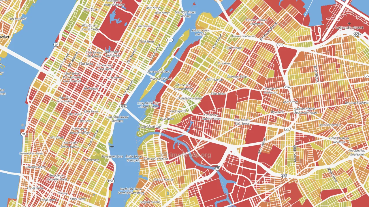 11101, NY Map of Vehicle Theft Rates