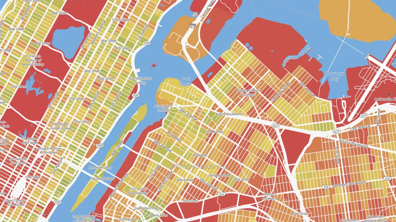 11102, NY Map of Vehicle Theft Rates