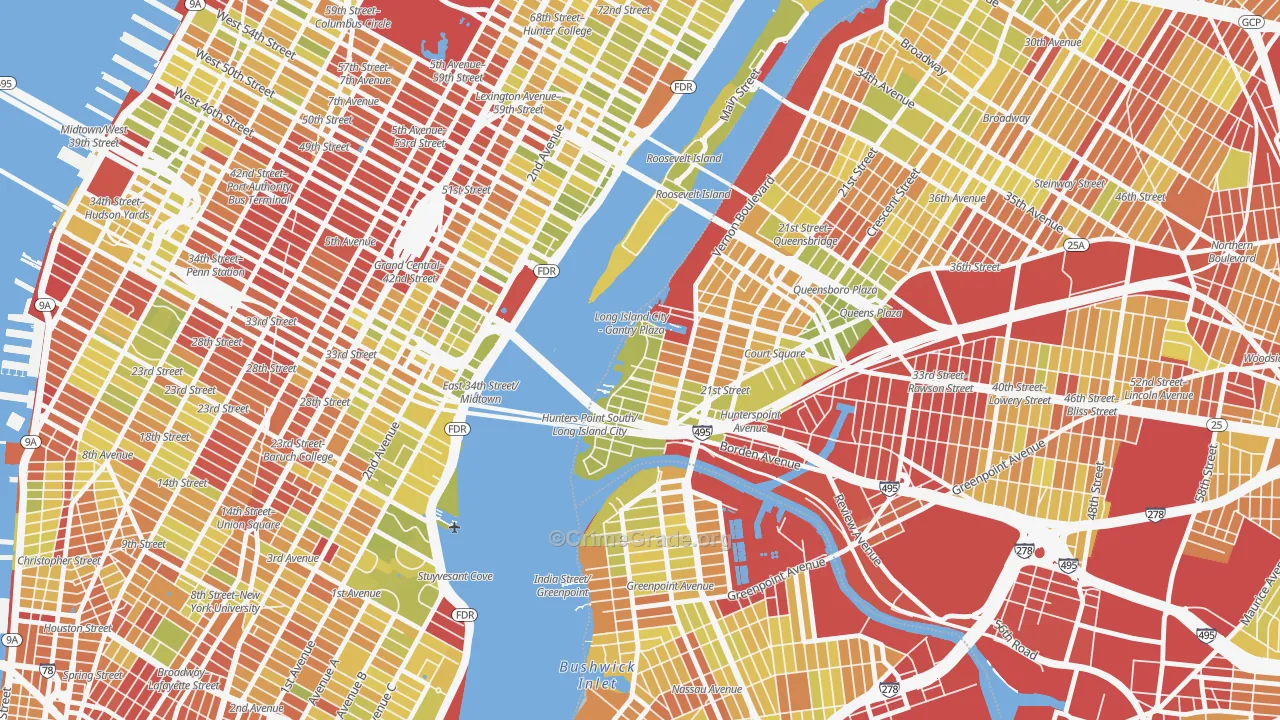 11109, NY Map of Vehicle Theft Rates