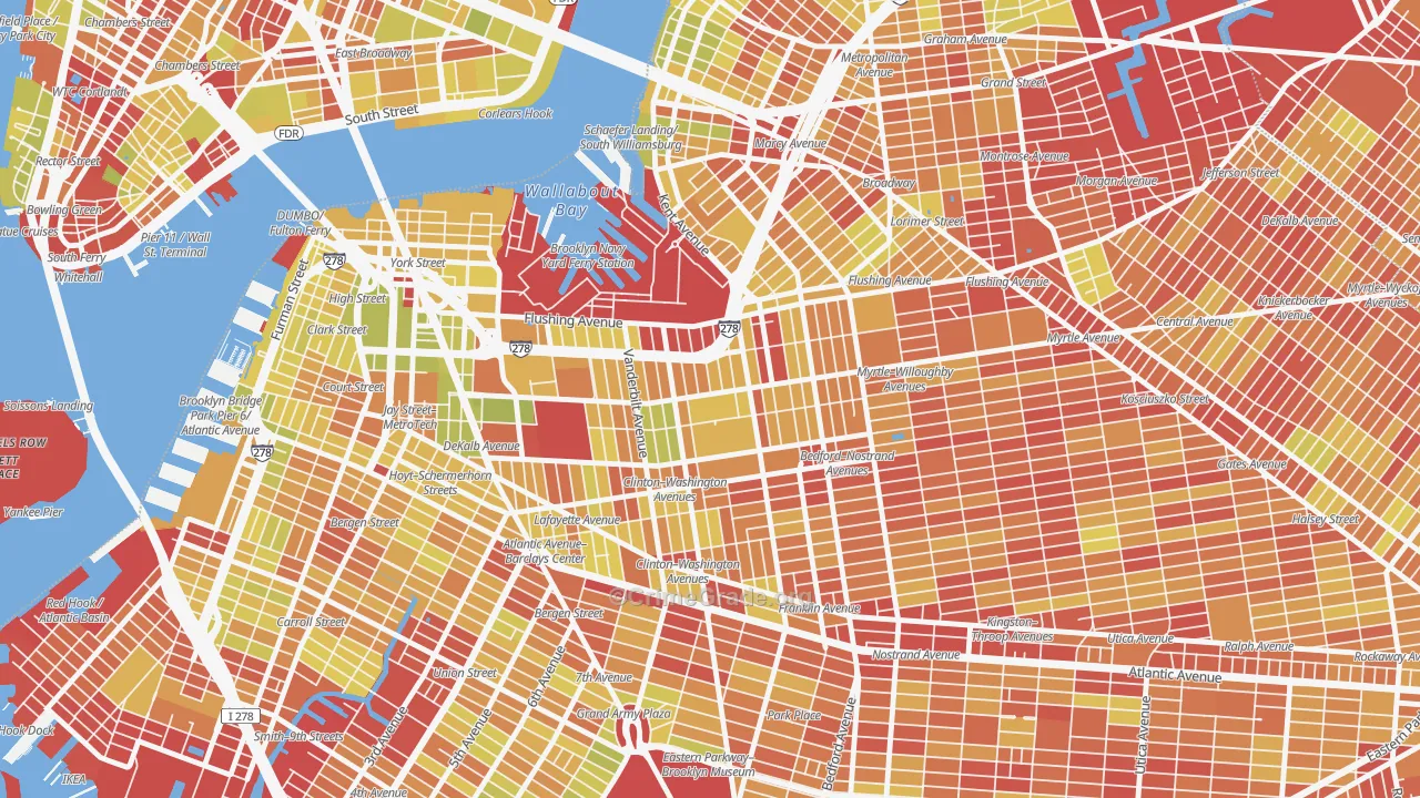 11205, NY Map of Vehicle Theft Rates
