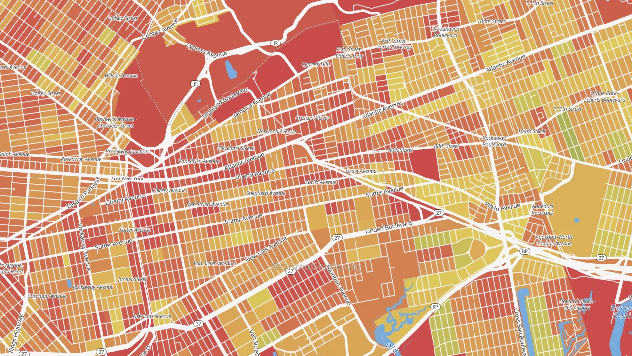 11208, NY Map of Vehicle Theft Rates