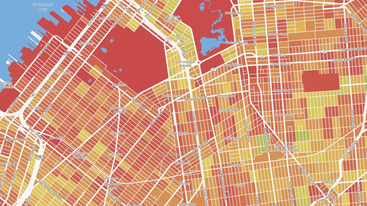 11218, NY Map of Vehicle Theft Rates