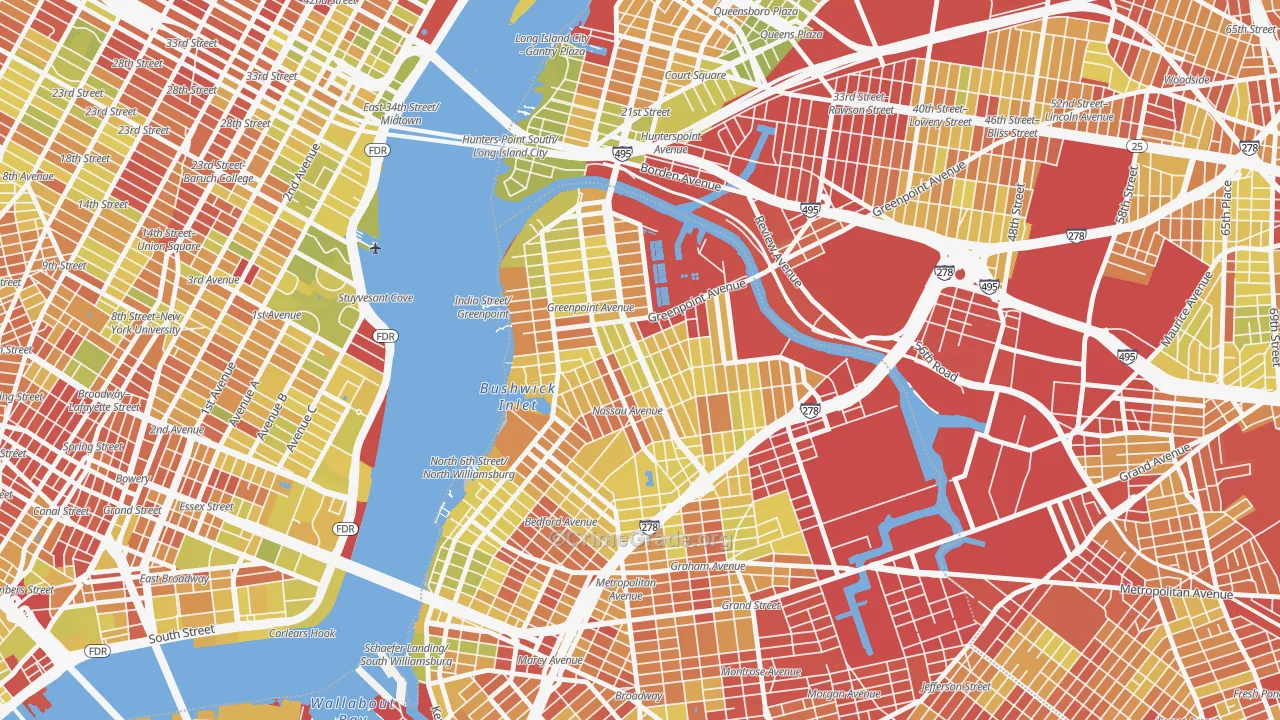 11222, NY Map of Vehicle Theft Rates