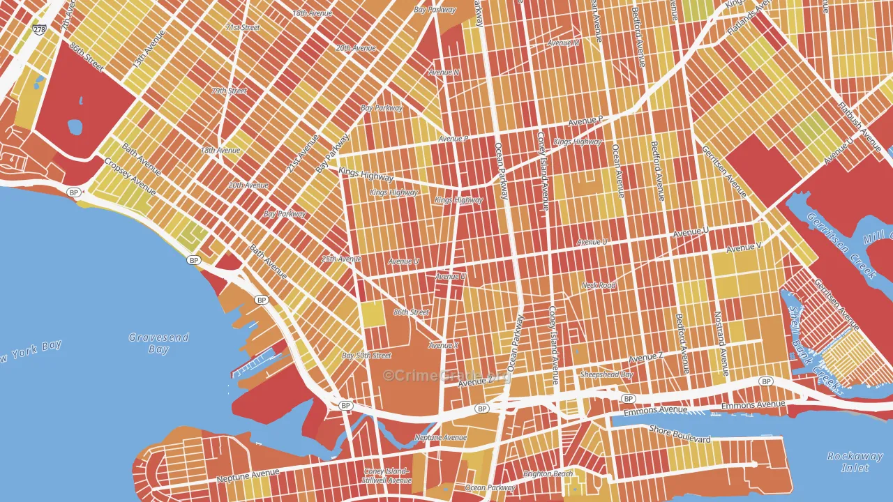 11223, NY Map of Vehicle Theft Rates