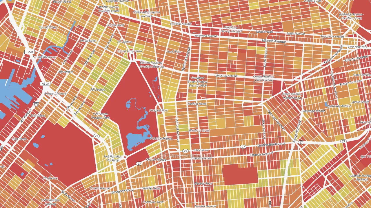 11225, NY Map of Vehicle Theft Rates