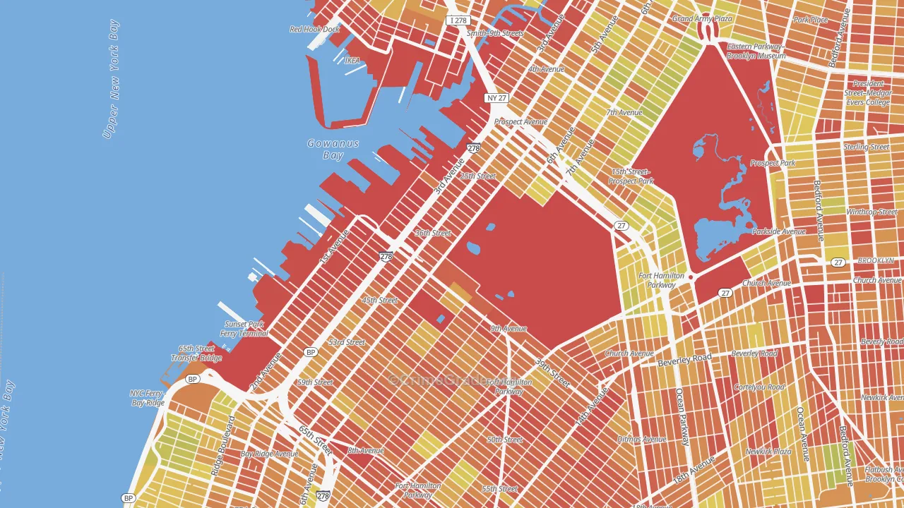 11232, NY Map of Vehicle Theft Rates