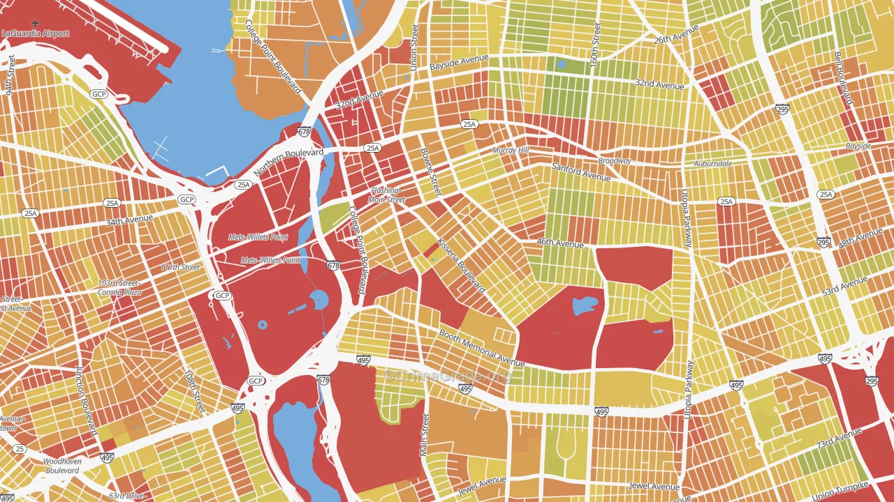 11355, NY Map of Vehicle Theft Rates