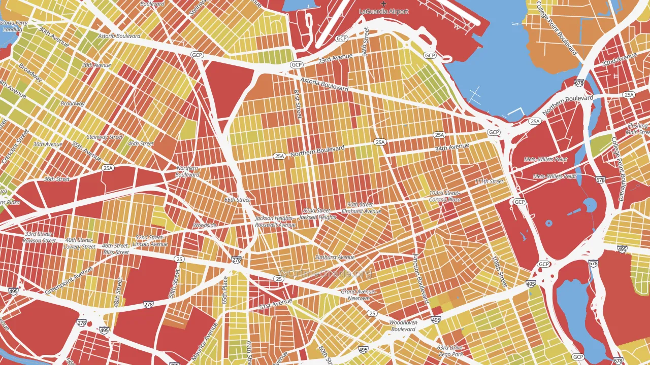 11372, NY Map of Vehicle Theft Rates