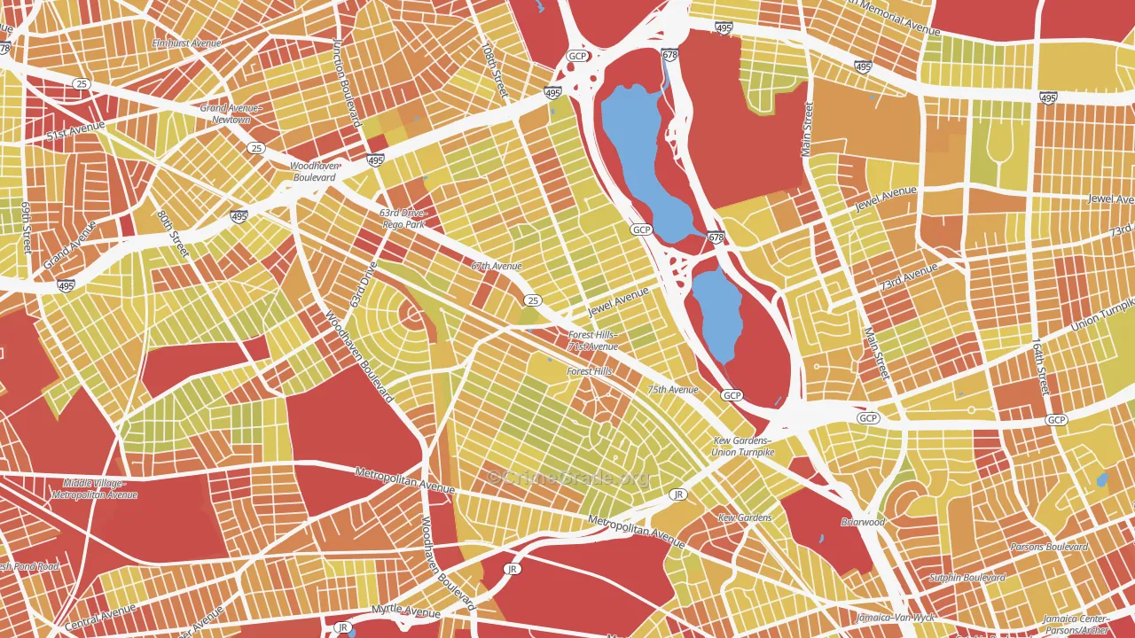 11375, NY Map of Vehicle Theft Rates