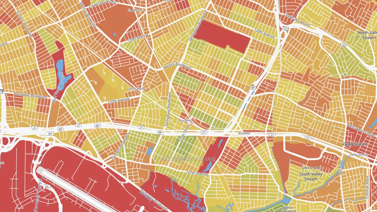 11413, NY Map of Vehicle Theft Rates
