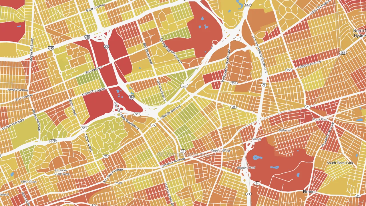 11427, NY Map of Vehicle Theft Rates