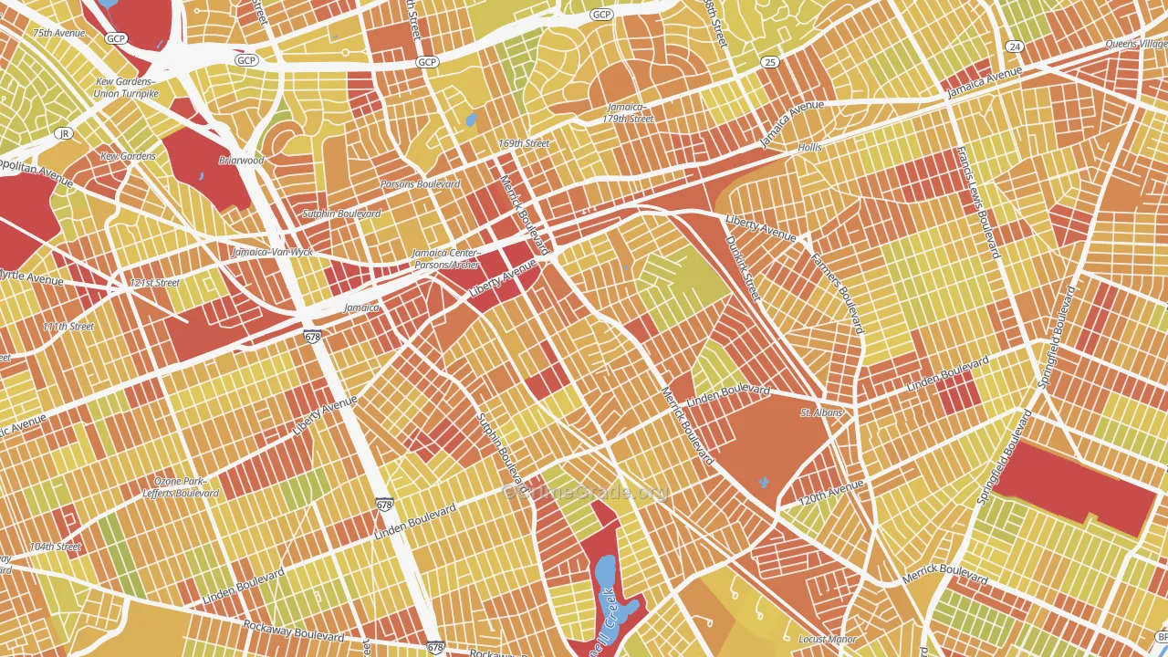 11433, NY Map of Vehicle Theft Rates