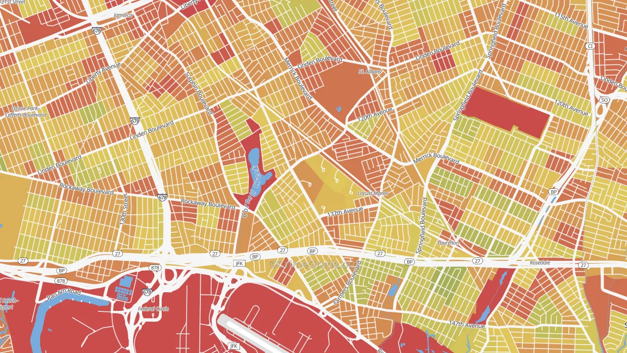 11434, NY Map of Vehicle Theft Rates