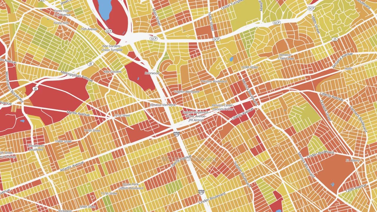 11435, NY Map of Vehicle Theft Rates