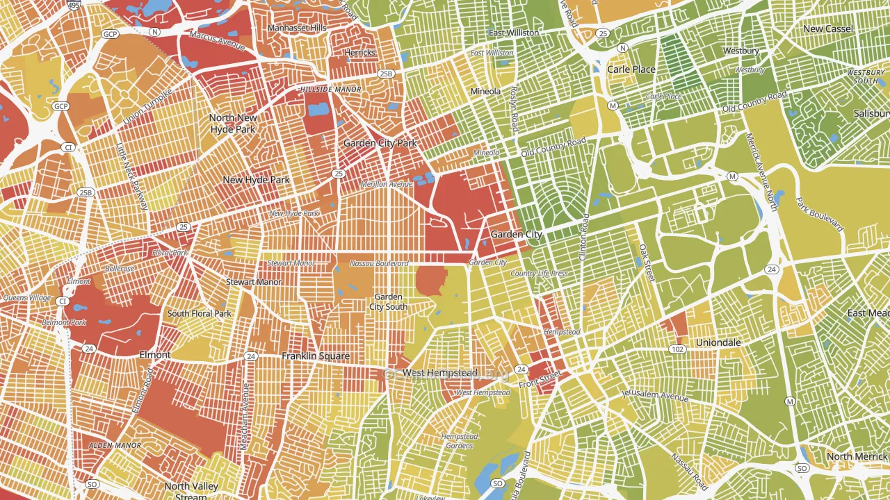 11530, NY Map of Vehicle Theft Rates