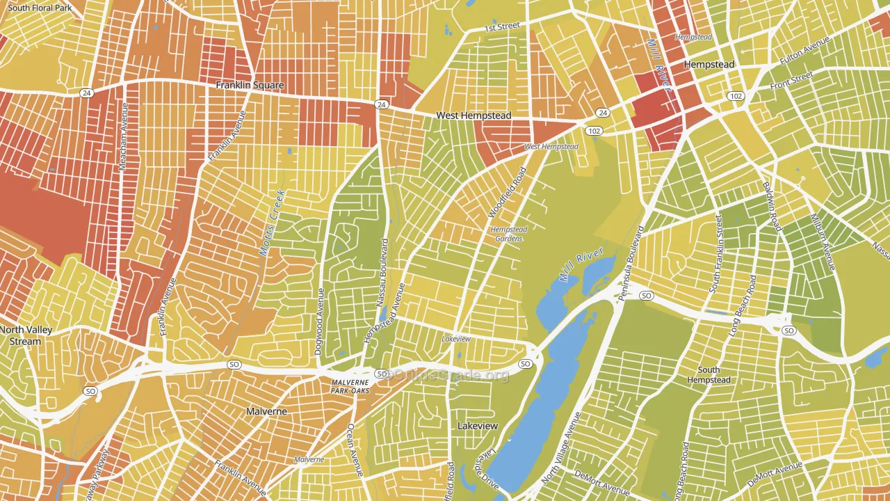 11552, NY Map of Vehicle Theft Rates