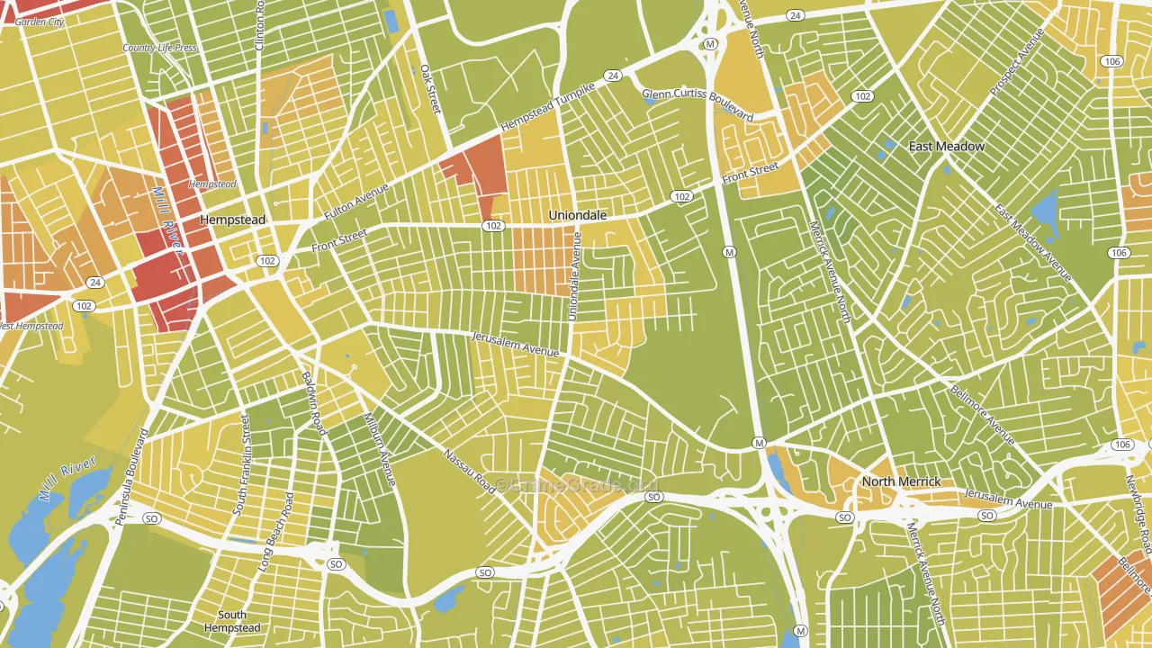 11553, NY Map of Vehicle Theft Rates