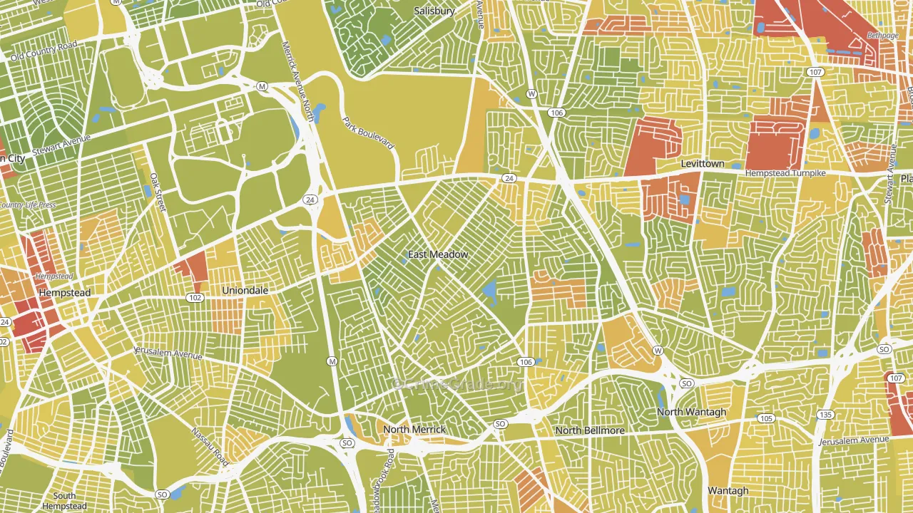 11554, NY Map of Vehicle Theft Rates