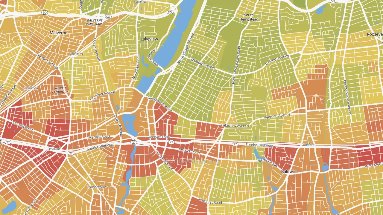 11570, NY Map of Vehicle Theft Rates