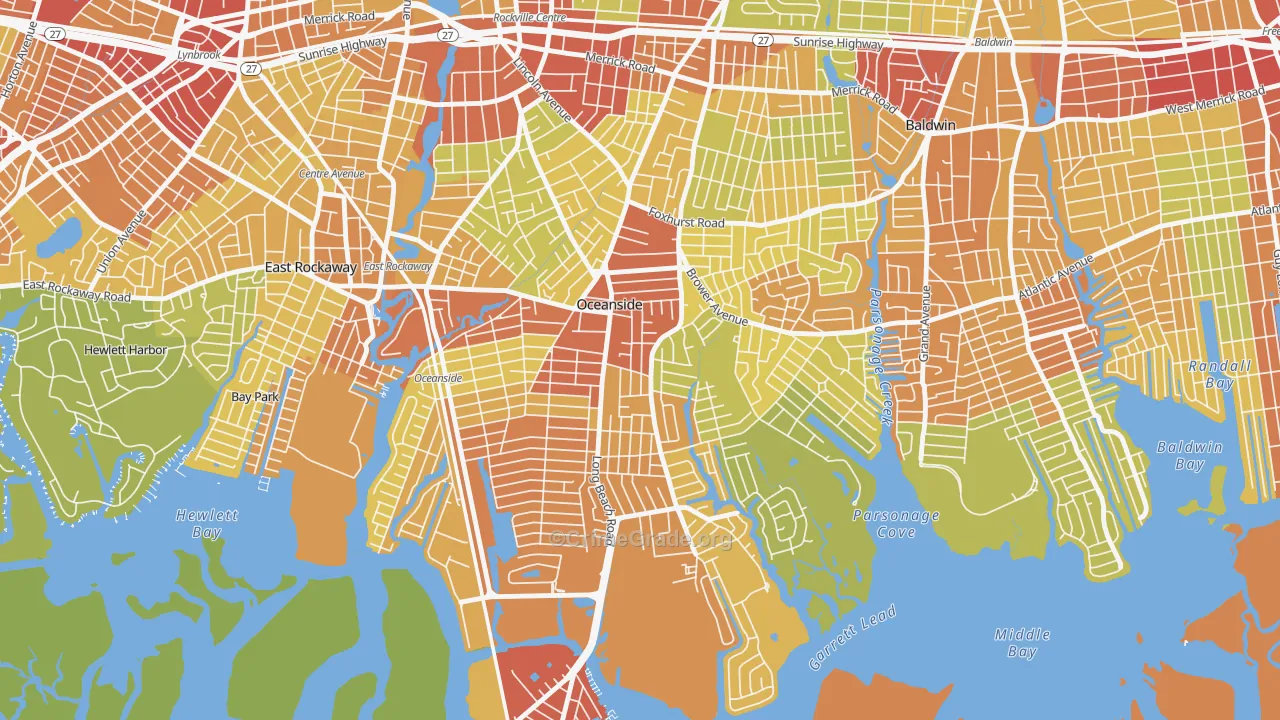 11572, NY Map of Vehicle Theft Rates