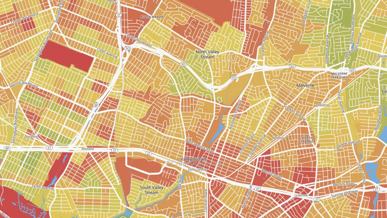 11580, NY Map of Vehicle Theft Rates