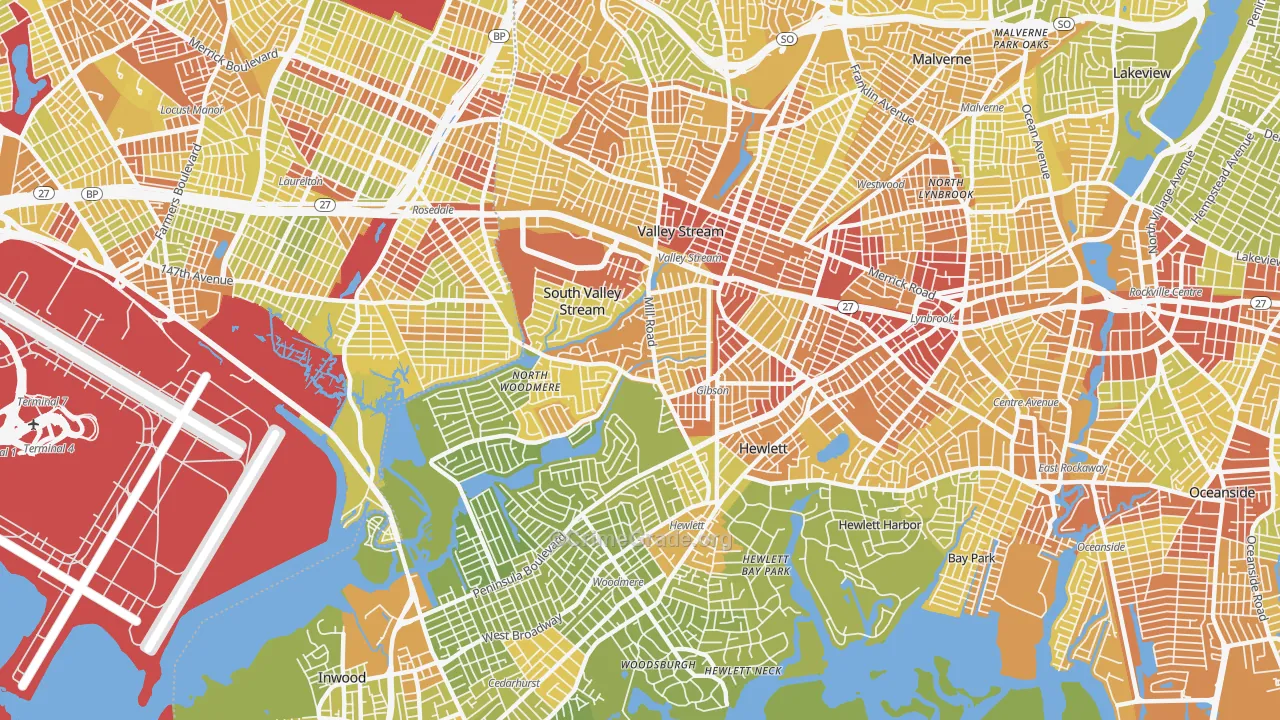 11581, NY Map of Vehicle Theft Rates