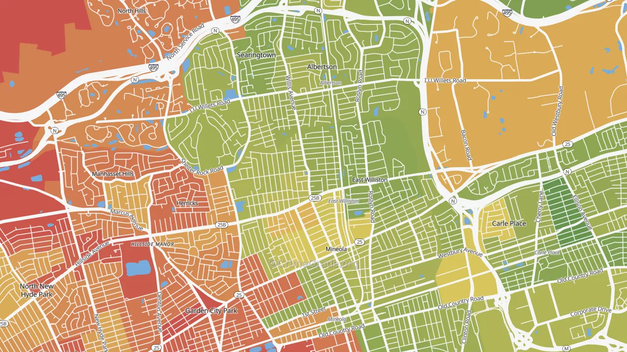 11596, NY Map of Vehicle Theft Rates