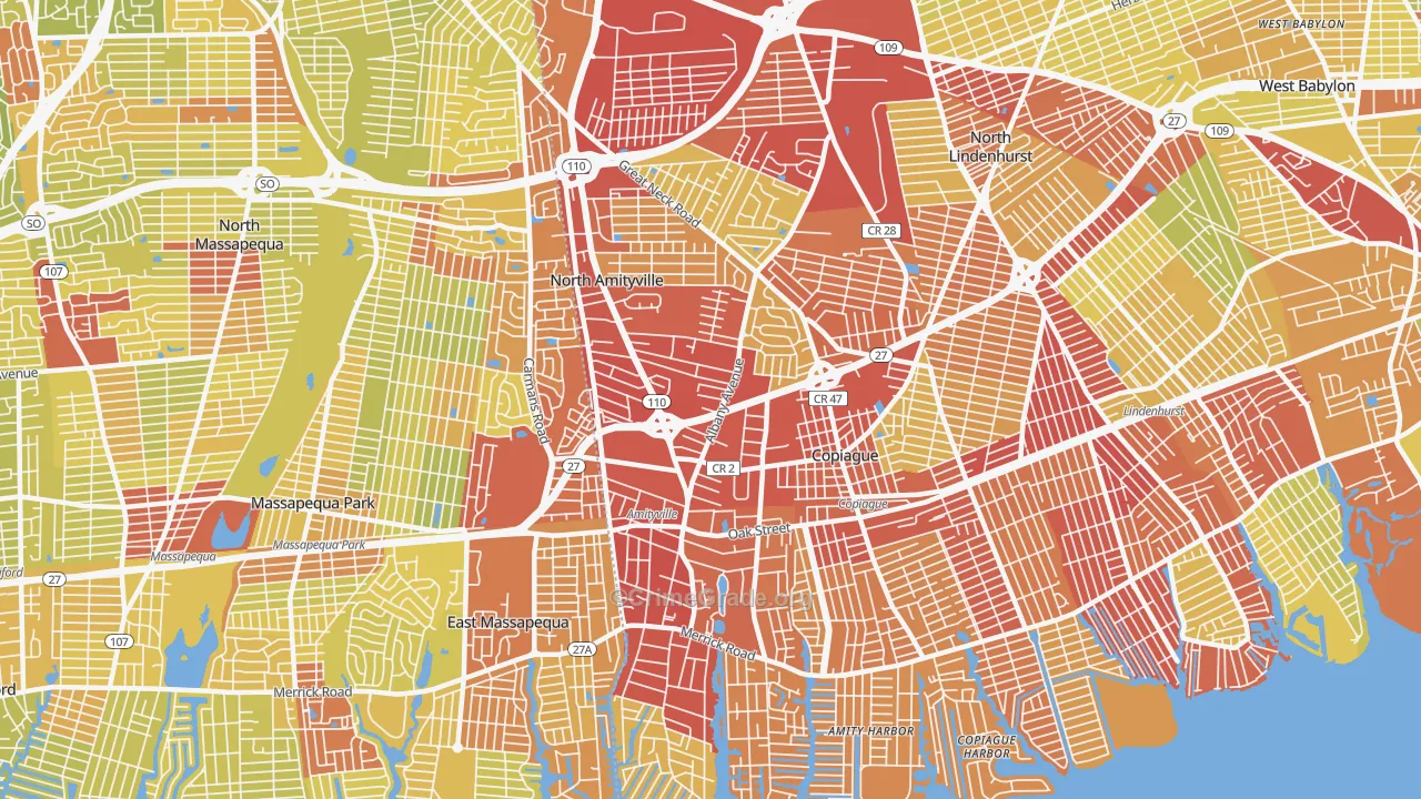 11701, NY Map of Vehicle Theft Rates