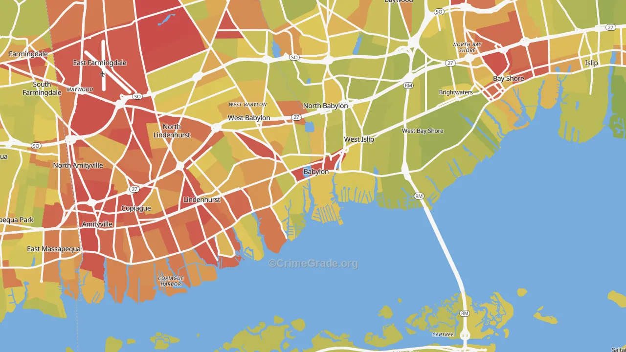 11702, NY Map of Vehicle Theft Rates