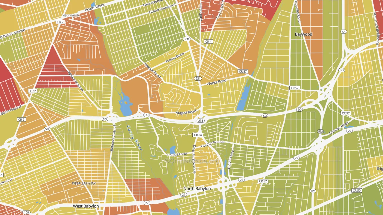 11703, NY Map of Vehicle Theft Rates