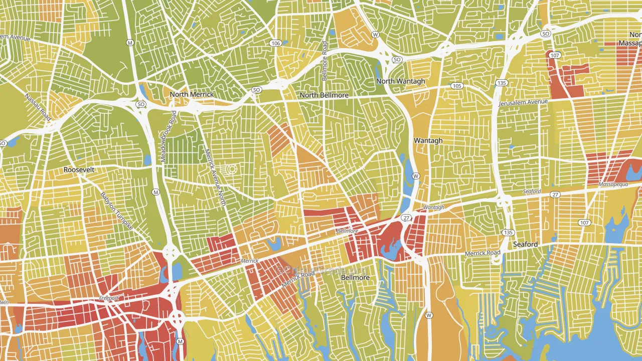 11710, NY Map of Vehicle Theft Rates