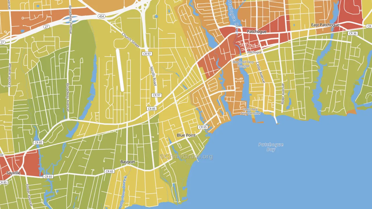 11715, NY Map of Vehicle Theft Rates