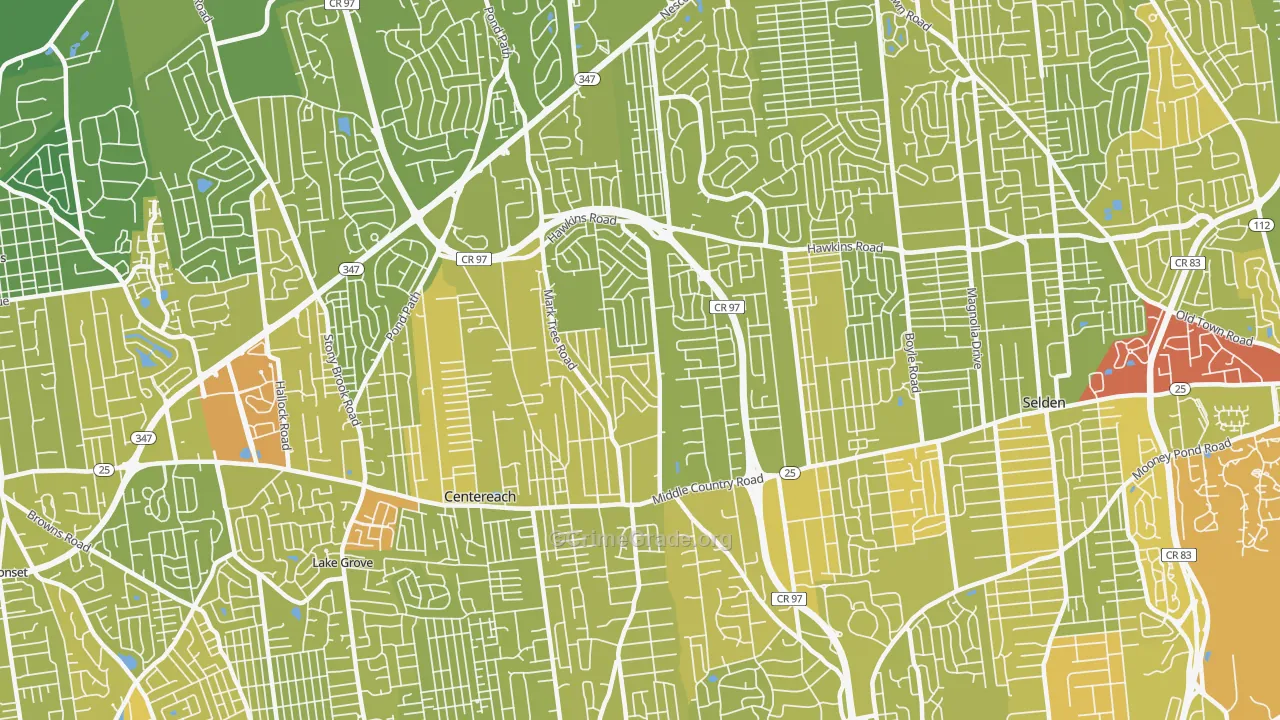 11720, NY Map of Vehicle Theft Rates