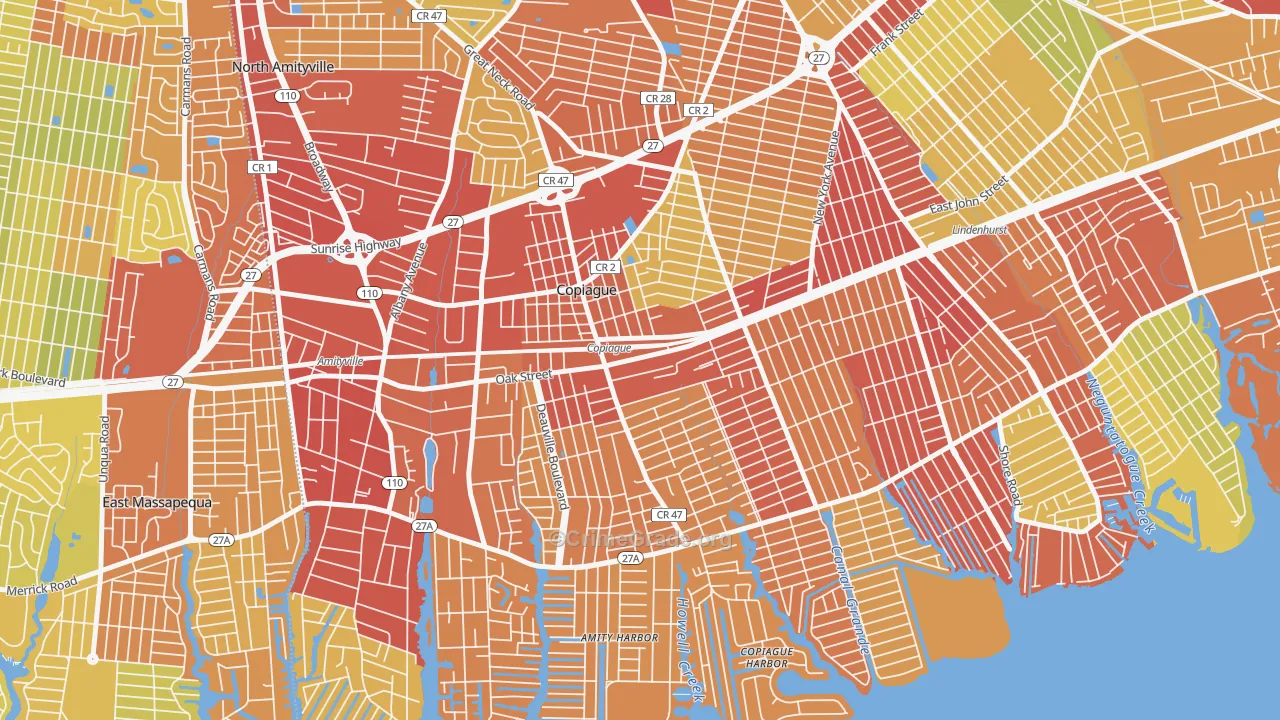 11726, NY Map of Vehicle Theft Rates