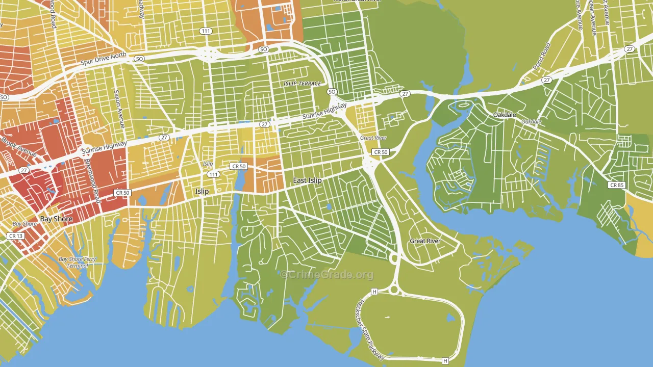 11730, NY Map of Vehicle Theft Rates