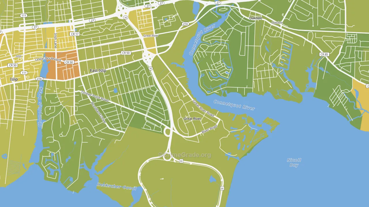 11739, NY Map of Vehicle Theft Rates