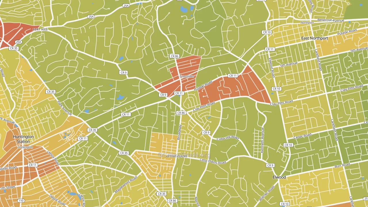 11740, NY Map of Vehicle Theft Rates