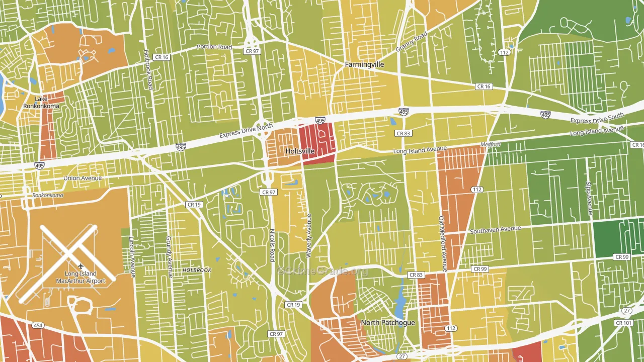 11742, NY Map of Vehicle Theft Rates