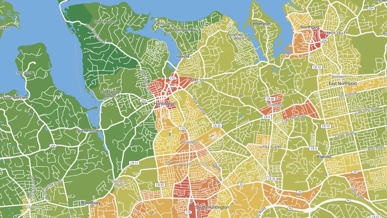 11743, NY Map of Vehicle Theft Rates