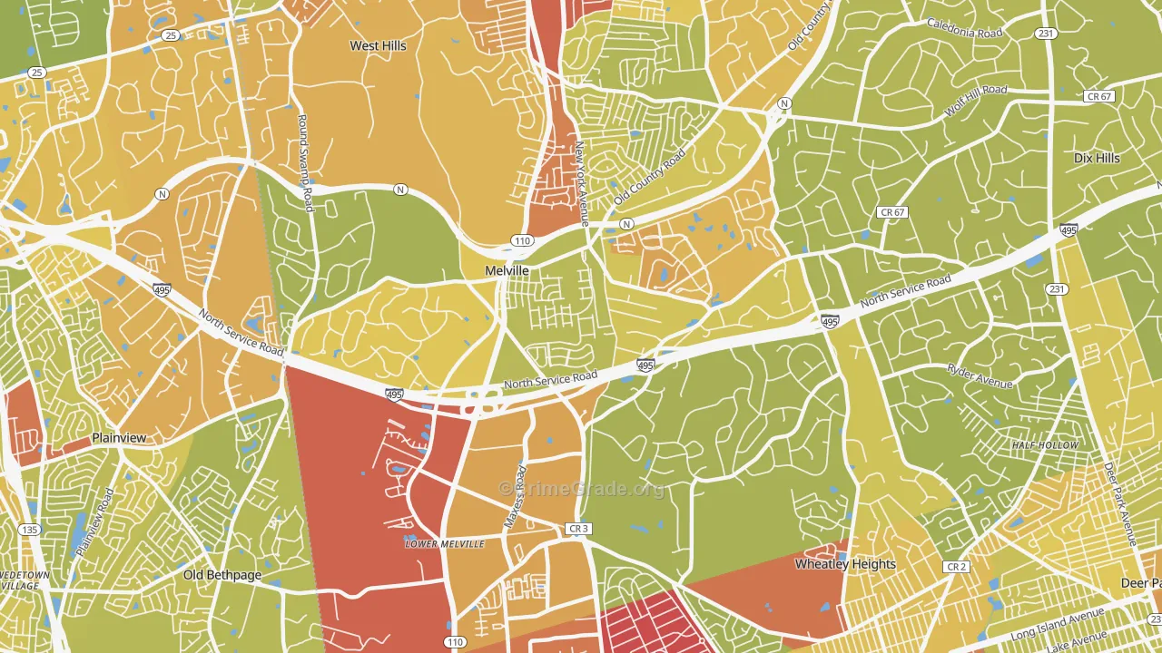 11747, NY Map of Vehicle Theft Rates