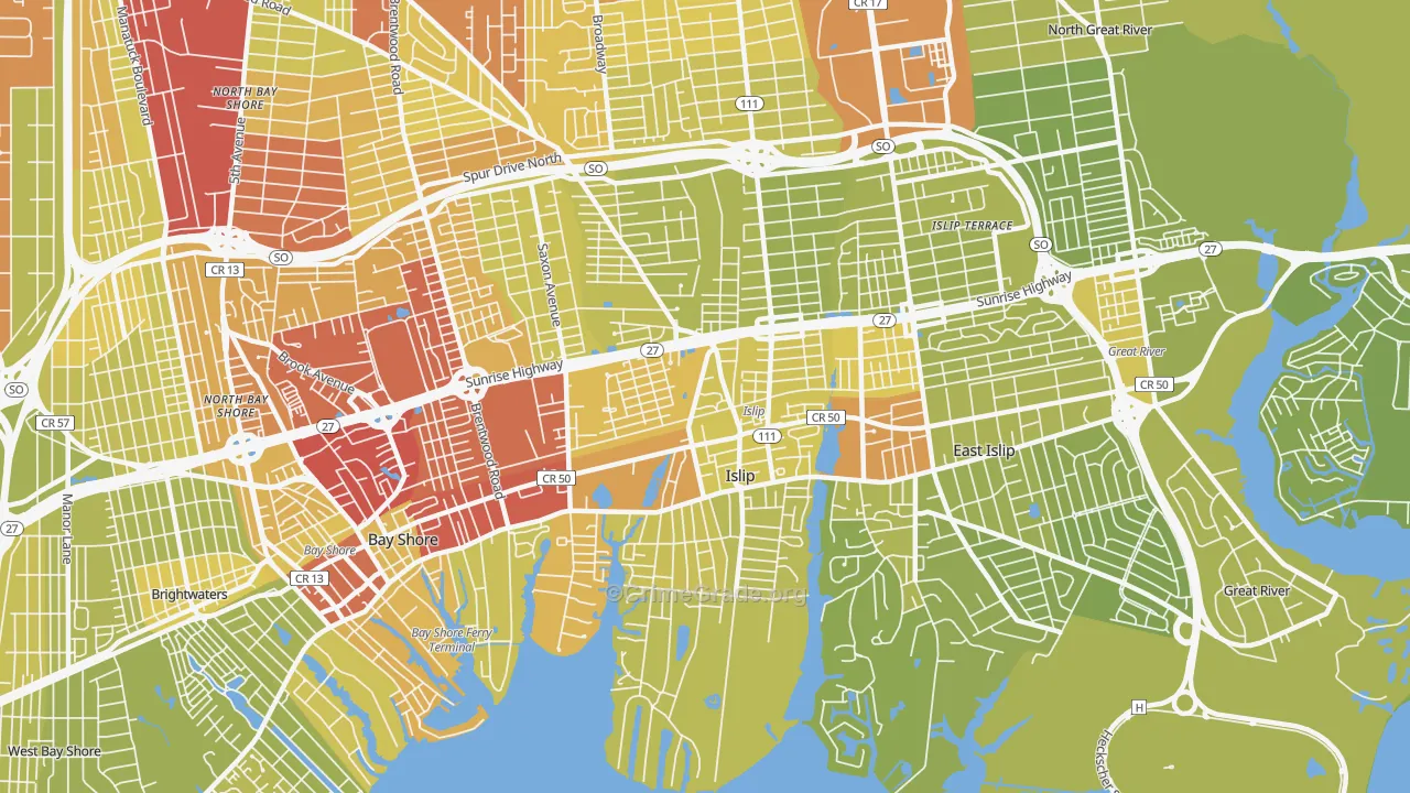 11751, NY Map of Vehicle Theft Rates