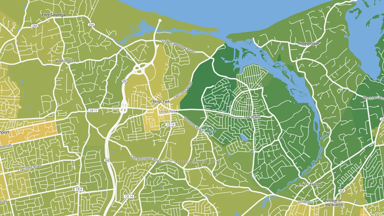 11754, NY Map of Vehicle Theft Rates