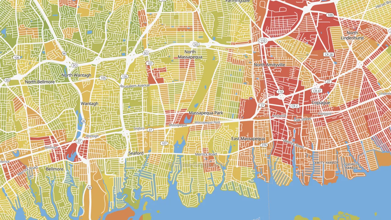 11758, NY Map of Vehicle Theft Rates